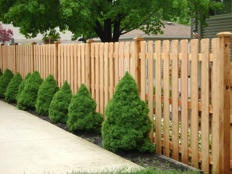Photo of a 6 foot shadowbox three rail fence designed and installed by First Fence Company