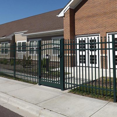 Photo of a custom aluminum spear top fence installed by First Fence Company in Hillside, IL