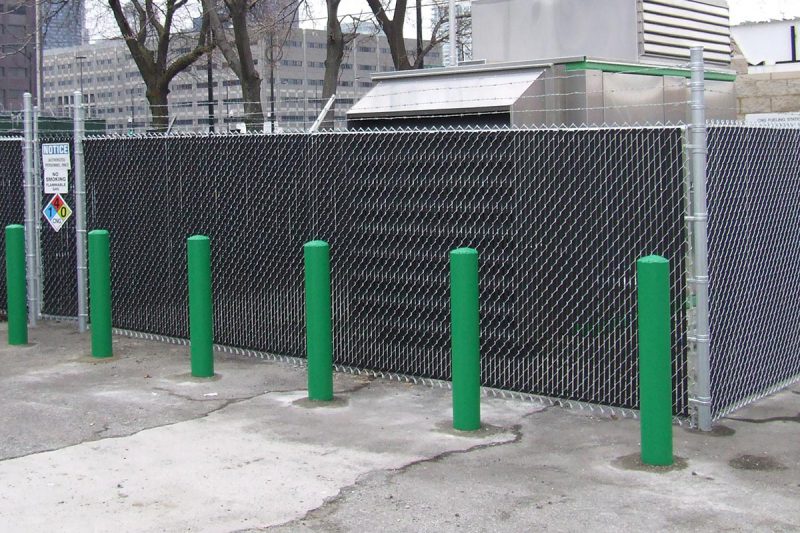 Photo of a custom commercial chain link fence installed by First Fence Company in Hillside, IL