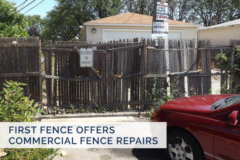Photo of a commercial chain link fence installed by First Fence Company in Hillside, IL