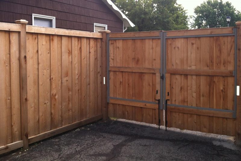 Photo of a custom adjust-a-gate frame installed by First Fence