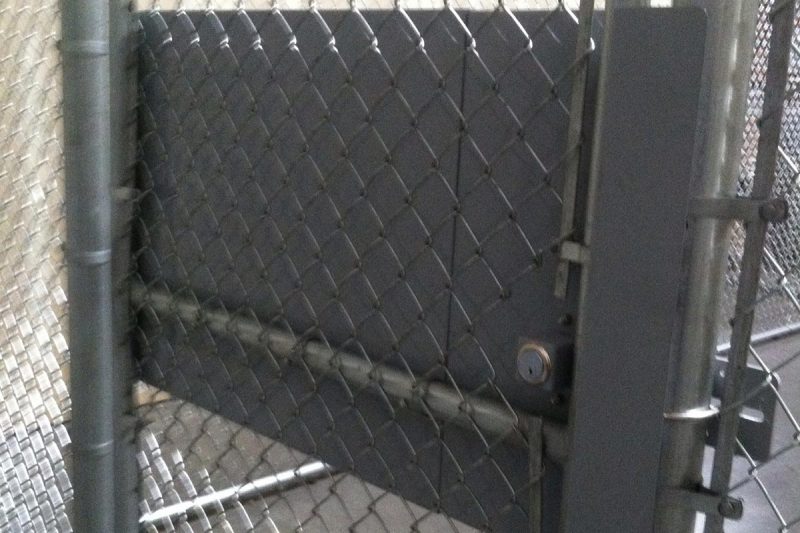 Photo of a custom panic bar installed by First Fence