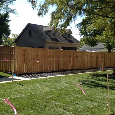 Photo of a custom spaced traditional fence installed by First Fence