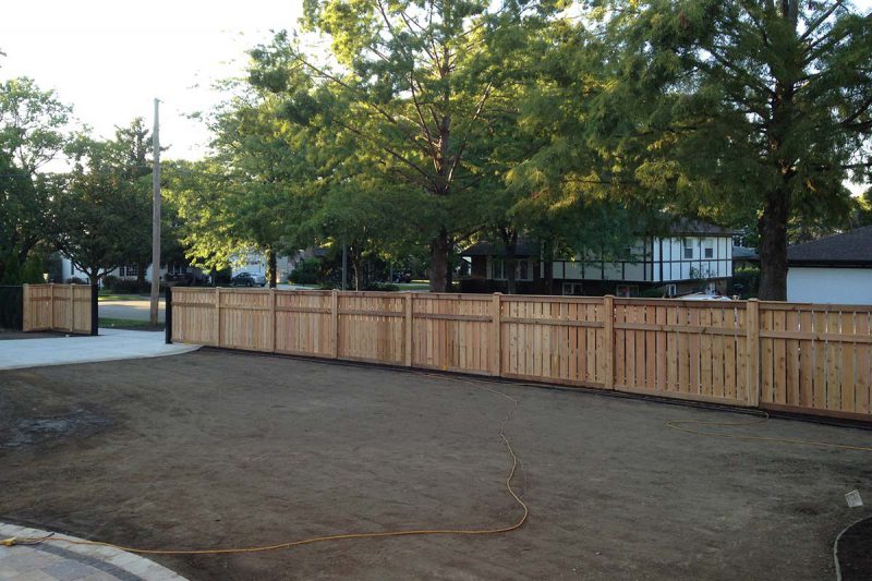 Photo of a custom spaced traditional fence installed by First Fence