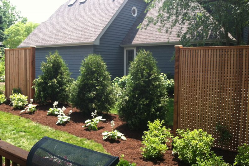 Photo of a custom designed lattice fence installed by First Fence