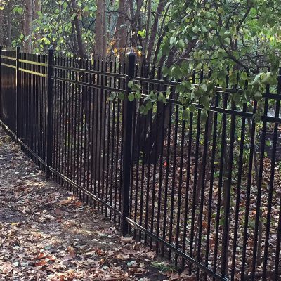 Photo of a custom ornamental steel fence installed by First Fence Company in Hillside, IL