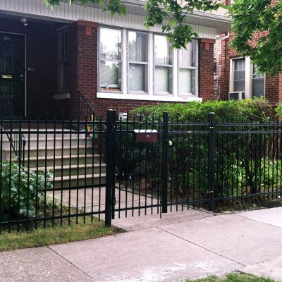 Photo of a custom ornamental steel fence installed by First Fence