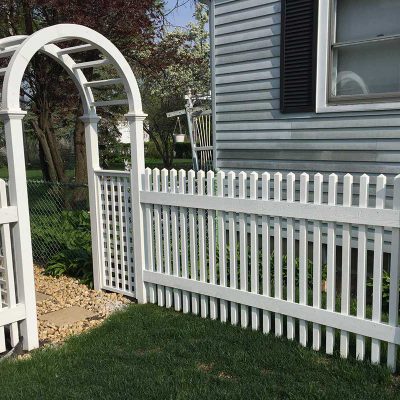 Photos of custom arbor intalled by First Fence