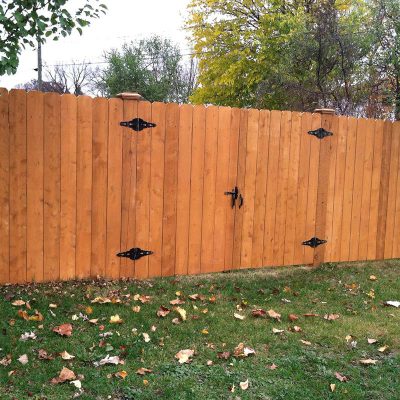 Photo of a pre-stained fence installed by First Fence