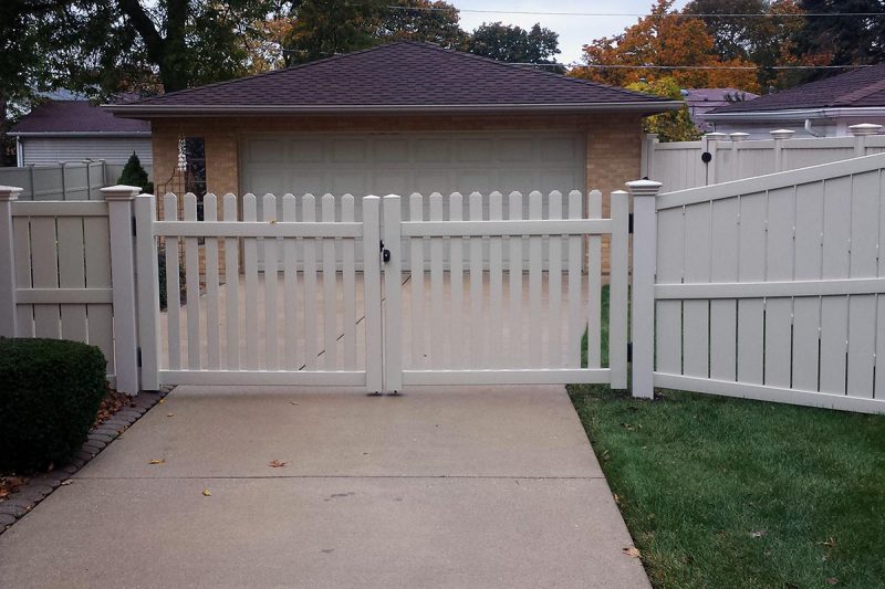 Photo of a custom PVC fence installed by First Fence Company in Hillside, IL