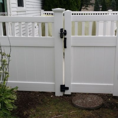 Photo of a semi-private vinyl gate installed by First Fence Company in Hillside, IL