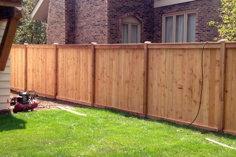 Photo of a wood fence installed by First Fence Company in Hillside, IL