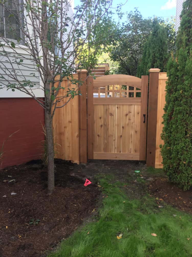 First Fence gate to a backyard
