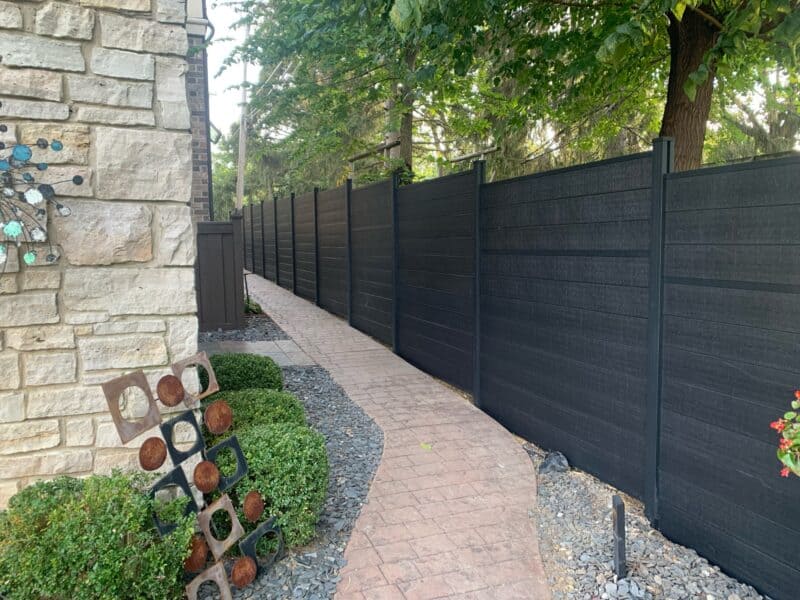 black privacy fence
