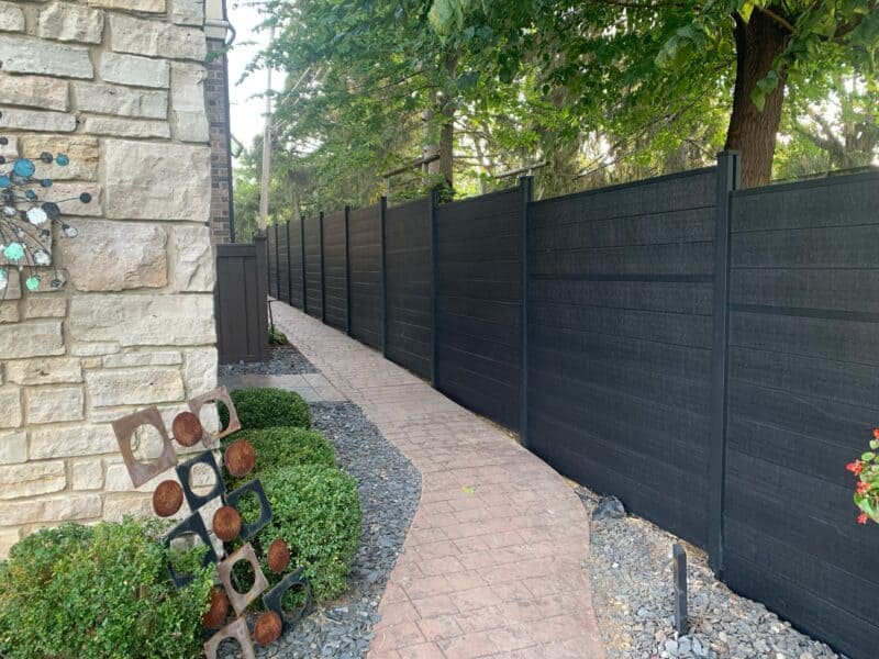 black vinyl fence