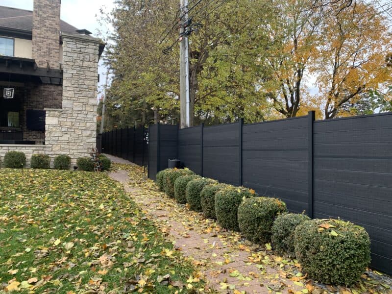 Black on sale vinyl fence