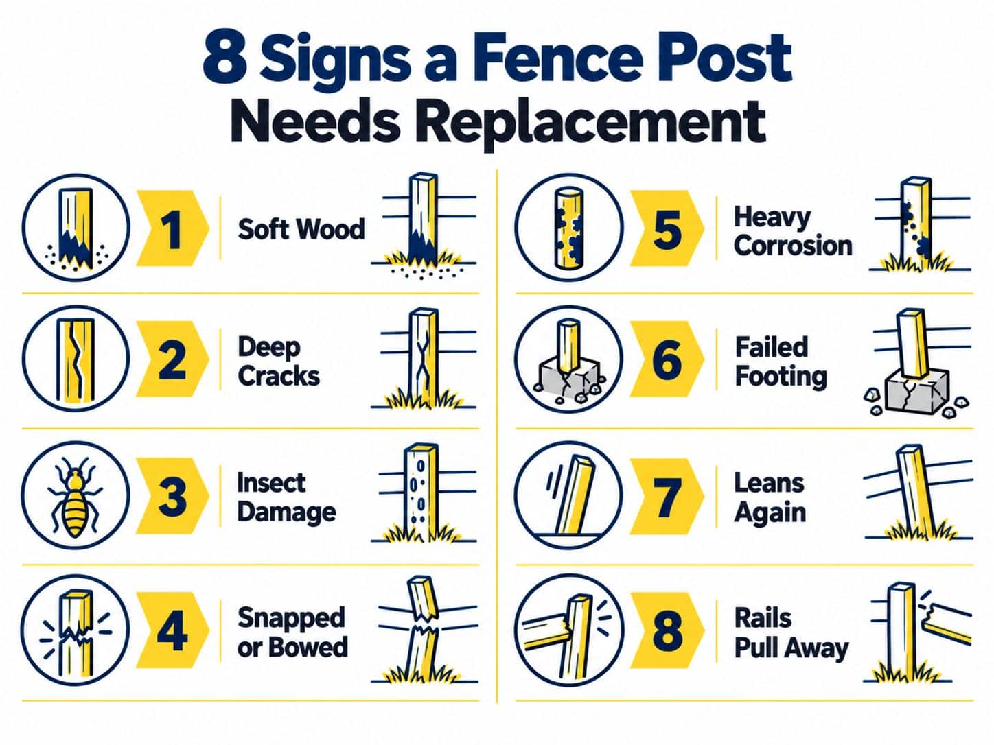 8 signs a fence post needs replacement